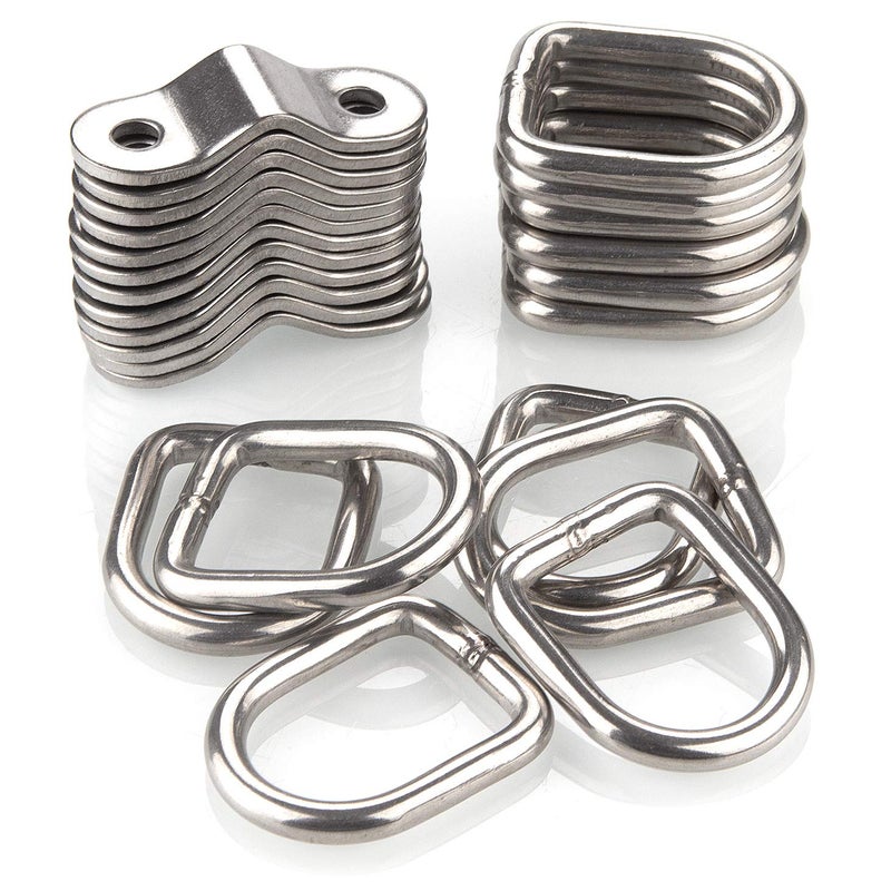 CenterZ 12 Pack Tie Down Rings with Mounting Bracket, Heavy Duty Stainless Steel Lashing Ring D-Ring Anchor Point, 1/4" Surface Mount for Trailer Truck Hauling, Cargo Load, RV Pickup Camper and Boats - Image 4